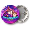 Przypinka Postanowienia od Jutra: przypinka na Sylwestra z napisem Postanowienia od jutra! – przód i aluminiowy tył z agrafką
