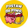 Wzór: Przypinka Postaw Mi Piwo Świnka Skarbonka – grafika z napisem Postaw mi piwo, żenię się!