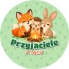Wzór: Przypinka Przyjaciele z Lasu – grafika z napisem Przyjaciele z lasu