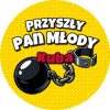 Wzór: Przypinka Przyszły Pan Młody z Imieniem Kula u Nogi – napis Przyszły Pan Młody i pole imię