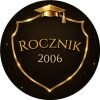 Wzór: Przypinka Rocznik Złota Tarcza – napis Rocznik i pole rok na eleganckiej grafice