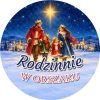 Wzór: Przypinka Rodzinnie w Orszaku – grafika z napisem Rodzinnie w orszaku