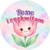 Wzór: Przypinka Rosnę i Rozkwitam Tulipan – grafika z napisem Rosnę i rozkwitam