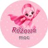 Wzór: Przypinka Różowa Moc – grafika z napisem Różowa moc