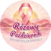 Wzór: Przypinka Różowy Październik Miejscowość Wschód Słońca – napis Różowy Październik i pole miejscowość