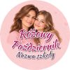 Wzór: Przypinka Różowy Październik Szkoła Mama i Córka – napis Różowy Październik i pole nazwa szkoły