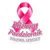 Wzór: Przypinka Różowy Październik Szkoła Pędzel – napis Różowy Październik i pole nazwa szkoły