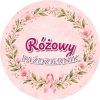 Wzór: Przypinka Różowy Październik Wianek – grafika z napisem Różowy październik