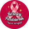 Wzór: Przypinka Różowy Październik Zespół Gwiazdki – napis Różowy Październik i pole zespół