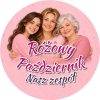 Wzór: Przypinka Różowy Październik Zespół Przyjaciółki – napis Różowy Październik i pole zespół