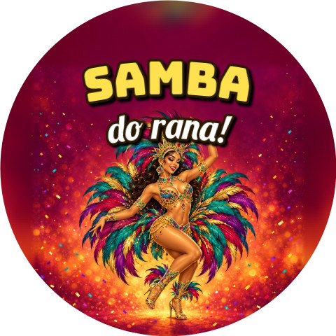 Wzór: Przypinka Samba do Rana – sylwestrowa grafika z napisem Samba do rana!