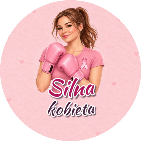 Wzór: Przypinka Silna Kobieta – grafika z napisem Silna kobieta