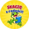 Wzór: Przypinka Skaczę z Radości Żabka – grafika z napisem Skaczę z radości!