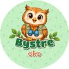 Wzór: Przypinka Sowa Obserwator – grafika z napisem Bystre oko