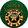Wzór: Przypinka Super Świadek z Imieniem Złoty Żeton – napis Super Świadek i pole imię