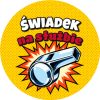 Wzór: Przypinka Świadek na Służbie Gwizdek Sędziego – grafika z napisem Świadek na służbie