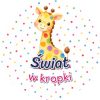 Wzór: Przypinka Świat w Kropki – grafika z napisem Świat w kropki