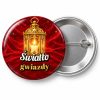Przypinka Światło Gwiazdy Lampion: przypinka na Orszak Trzech Króli z napisem Światło gwiazdy – przód i aluminiowy tył z agrafką