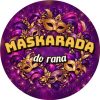 Wzór: Przypinka Sylwester Maskarada – sylwestrowa grafika z napisem Maskarada do rana