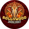Wzór: Przypinka Sylwester w Stylu Bollywood – napis Bollywood i pole rok na sylwestrowej grafice