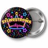 Przypinka Sylwestrowa Ekipa: przypinka na Sylwestra z napisem Sylwestrowa ekipa – przód i aluminiowy tył z agrafką