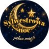 Wzór: Przypinka Sylwestrowa Noc Pełna Magii – sylwestrowa grafika z napisem Sylwestrowa noc pełna magii