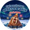Wzór: Przypinka Sylwestrowe Morsowanie z Datą – napis Sylwestrowe morsowanie i pole data na zimowej grafice