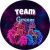 Wzór: Przypinka Team Groom Dwie Tancerki Burleski – grafika z napisem Team Groom