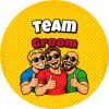 Wzór: Przypinka Team Groom Kumple w Okularach – grafika z napisem Team Groom
