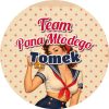 Wzór: Przypinka Team Pana Młodego z Imieniem Pin-up z Kuflem – napis Team Pana Młodego i pole imię pana młodego