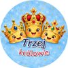 Wzór: Przypinka Trzej Królowie Wesołe Korony – grafika z napisem Trzej królowie