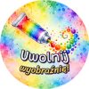 Wzór: Przypinka Uwolnij Wyobraźnię – grafika z napisem Uwolnij wyobraźnię!