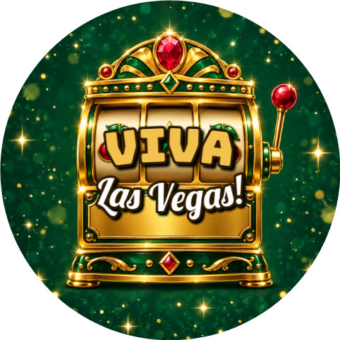 Wzór: Przypinka Viva Las Vegas – sylwestrowa grafika z napisem Viva Las Vegas!