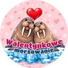 Wzór: Przypinka Walentynkowe Morsowanie Serce – zimowa grafika z napisem Walentynkowe morsowanie