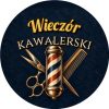 Wzór: Przypinka Wieczór Kawalerski Słupek Barbera – grafika z napisem Wieczór kawalerski