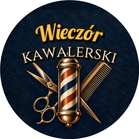 Wzór: Przypinka Wieczór Kawalerski Słupek Barbera – grafika z napisem Wieczór kawalerski