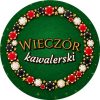 Wzór: Przypinka Wieczór Kawalerski Wieniec Żetonów – grafika z napisem Wieczór kawalerski