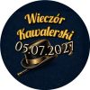 Wzór: Przypinka Wieczór Kawalerski z Datą Melonik i Laska – napis Wieczór Kawalerski i pole data