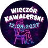Wzór: Przypinka Wieczór Kawalerski z Datą Modelka na Krześle – napis Wieczór Kawalerski i pole data