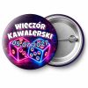 Przypinka Wieczór Kawalerski z Datą Neonowe Kości: przypinka na wieczór kawalerski z napisem Wieczór Kawalerski oraz polem data (np. 05.07.2027) – przód i aluminiowy tył z agrafką