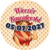 Wzór: Przypinka Wieczór Kawalerski z Datą Pin-up Kowbojka – napis Wieczór Kawalerski i pole data