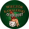 Wzór: Przypinka Wieczór Kawalerski z Datą Showgirl na Kości – napis Wieczór Kawalerski i pole data