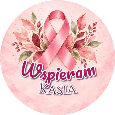 Wzór: Przypinka Wspieram Imię Akwarela – napis Wspieram i pole imię