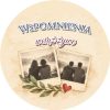 Wzór: Przypinka Wspomnienia Wciąż Żywe – grafika z napisem Wspomnienia wciąż żywe