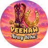 Wzór: Przypinka Yeehaw Nowy Roku – sylwestrowa grafika z napisem Yeehaw Nowy Roku!