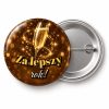Przypinka Za Lepszy Rok: przypinka na Sylwestra z napisem Za lepszy rok! – przód i aluminiowy tył z agrafką