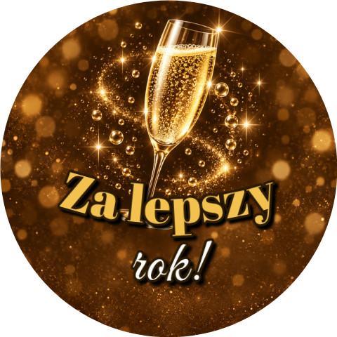 Wzór: Przypinka Za Lepszy Rok – sylwestrowa grafika z napisem Za lepszy rok!