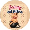 Wzór: Przypinka Zakuty od Jutra Pin-up na Kuli u Nogi – grafika z napisem Zakuty od jutra