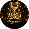 Wzór: Przypinka Żegnaj Stary Roku – sylwestrowa grafika z napisem Żegnaj stary roku!