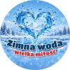Wzór: Przypinka Zimna Woda Wielka Miłość – zimowa grafika z napisem Zimna woda wielka miłość